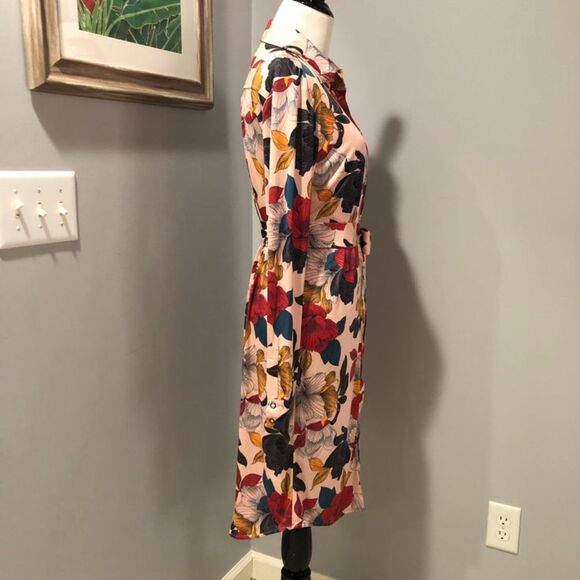 NWT Anatomie Cassie Secret Garden Pink Floral UV Protection Shirt Dress Sz Small - Picture 3 of 14